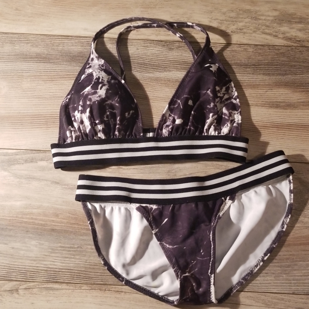 Norma Kamali marbled b/w bikini